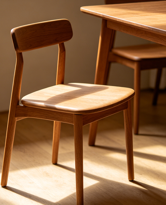 Compact Armless Wooden Dining Chair Design