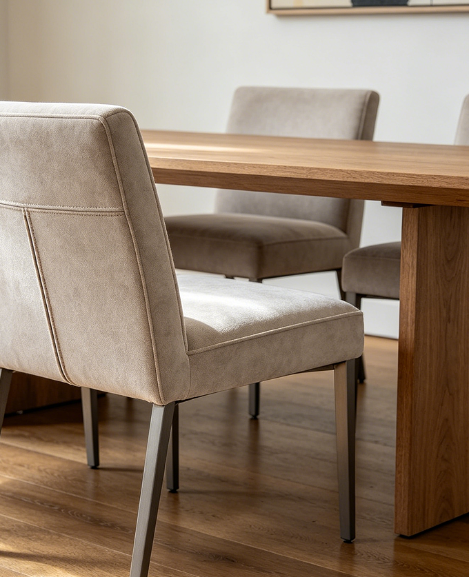 Contemporary Padded Seat Dining Chair Set